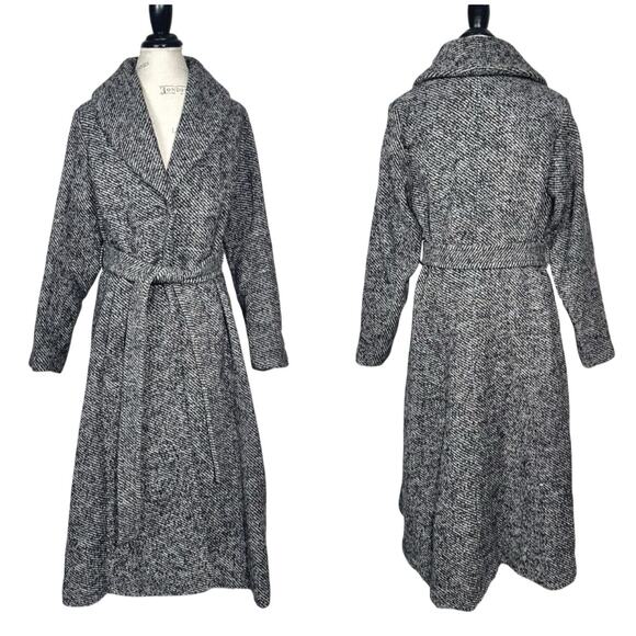Jessica London | Women | Marled Wool Blend Belted Cozy Long Coat | Size 16 - Picture 1 of 16